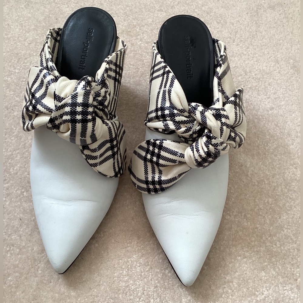 SELF PORTRAIT LILY MULES White size 7